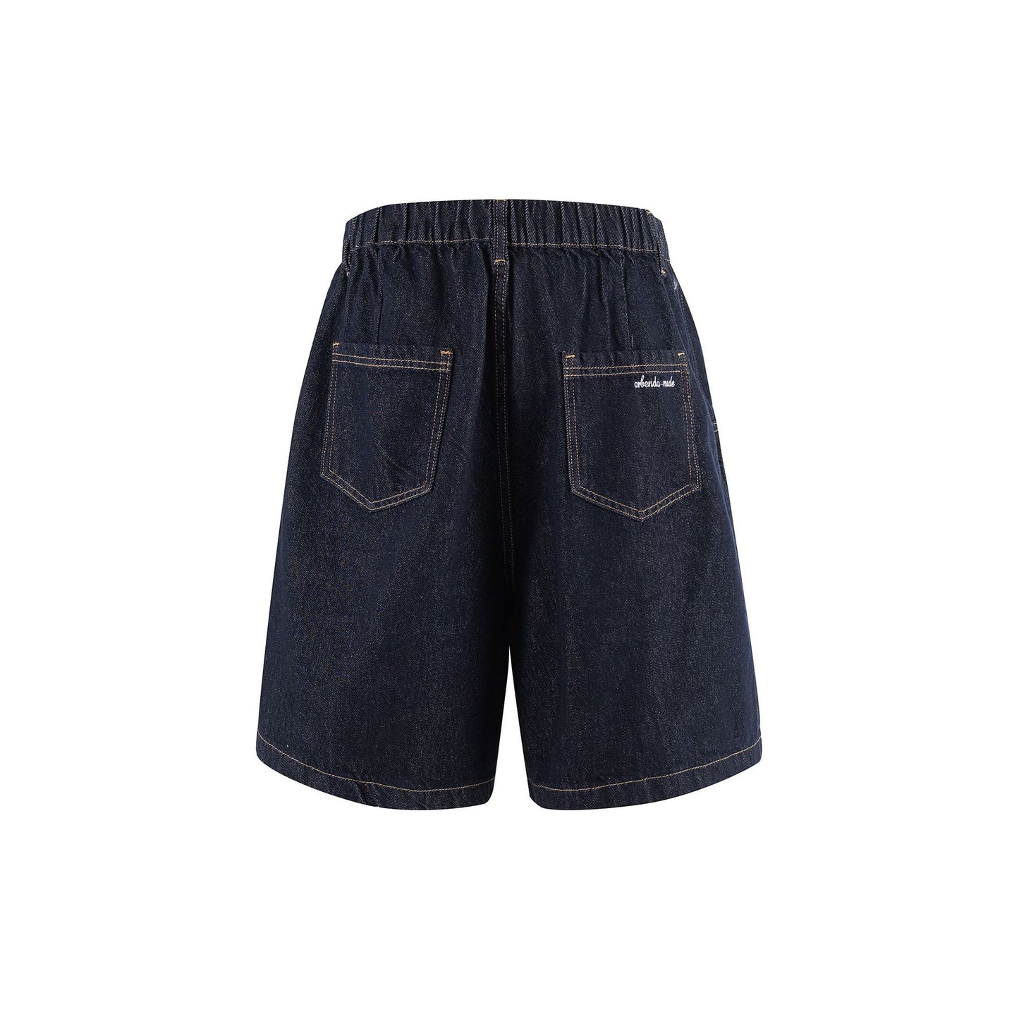 Premium Straight Denim Shorts - Dark Blue