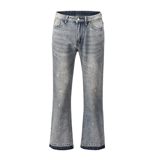 Men's Frayed Hem Bootcut Jeans - Premium Japanese Denim