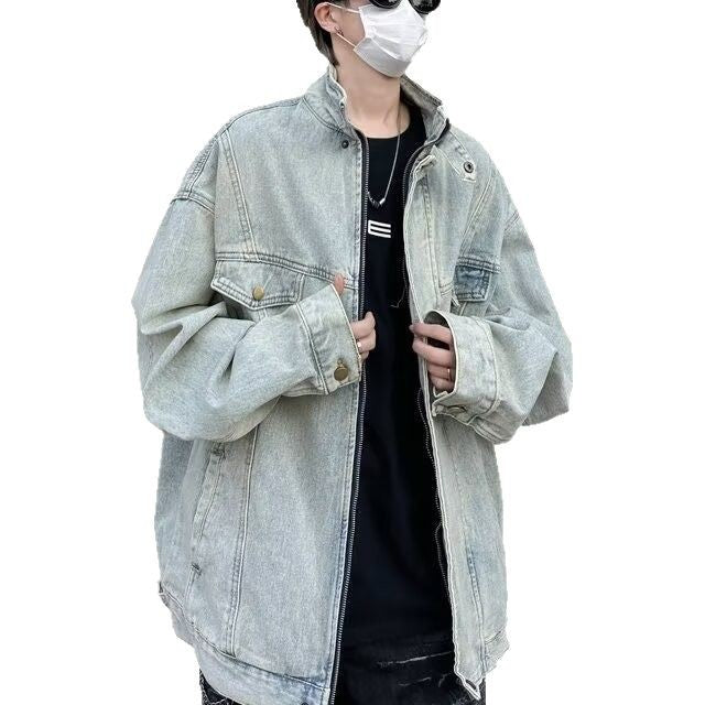 Men's Vintage Washed Denim Jacket - Premium Japanese Craftsmanship