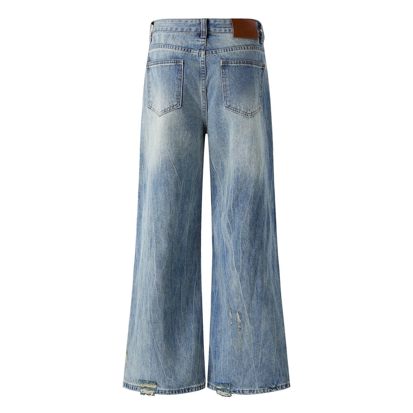 Ripped Wide-Leg Floor Pants - Premium Japanese Denim