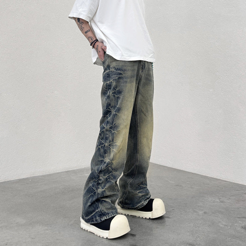 Straight Tube Micro Flared Casual Denim Pants for Men