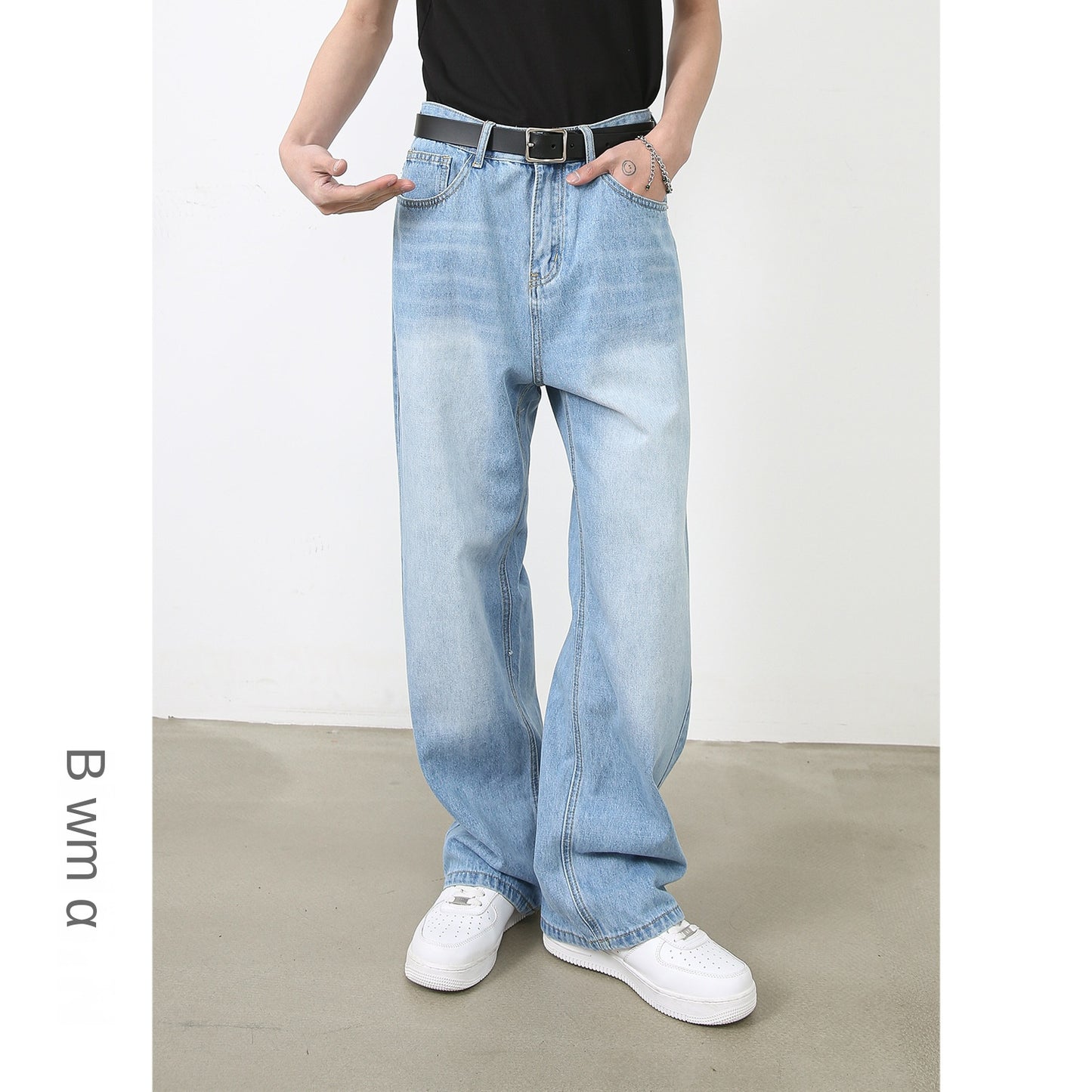 Retro Colorful Wide-Leg Loose Straight Jeans for Men and Women