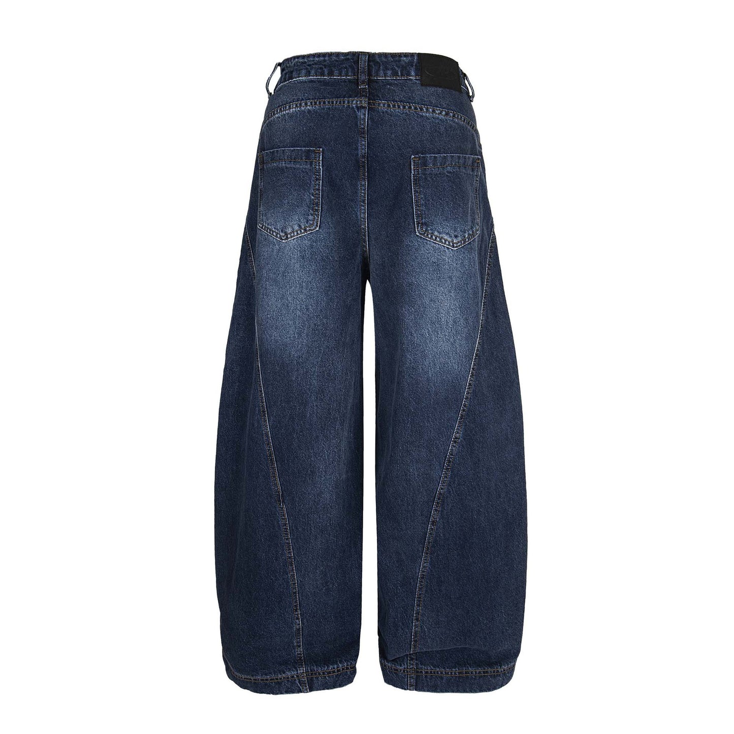 Washed Distressed Patchwork Tapered Pants - Unisex Loose Wide Leg Jeans