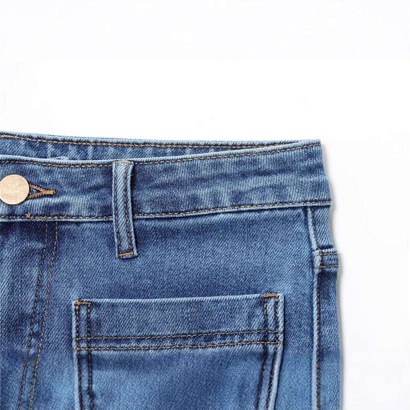 Casual Vintage Commuter Printed Jeans with Unique Design and Versatility