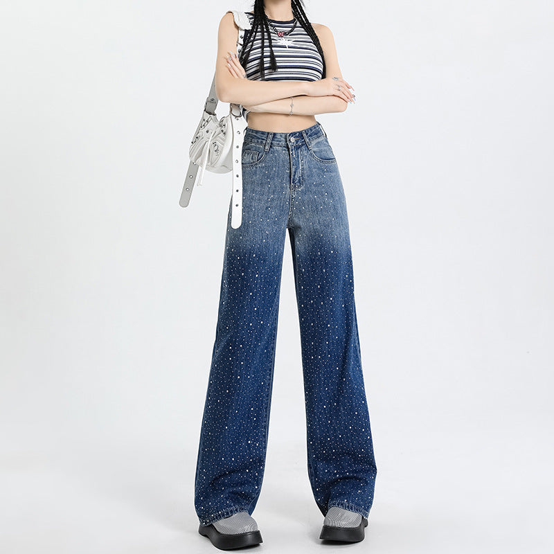 Women's High-Waisted Denim Pants - Versatile Straight Leg for Autumn