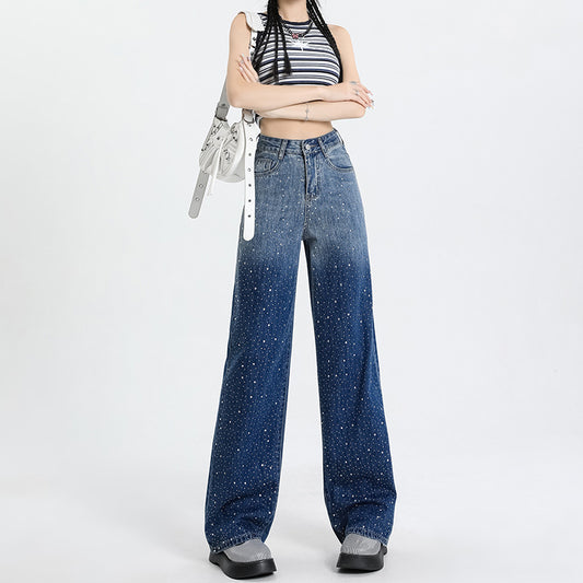 Women's High-Waisted Denim Pants - Versatile Straight Leg for Autumn