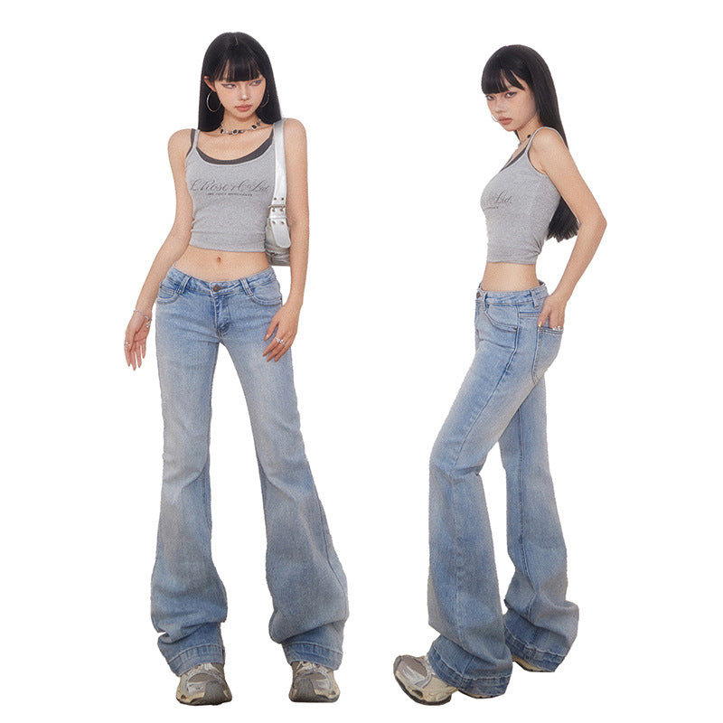 Women's Low Waist Slimming Fitted Trumpet Pants Casual Trousers