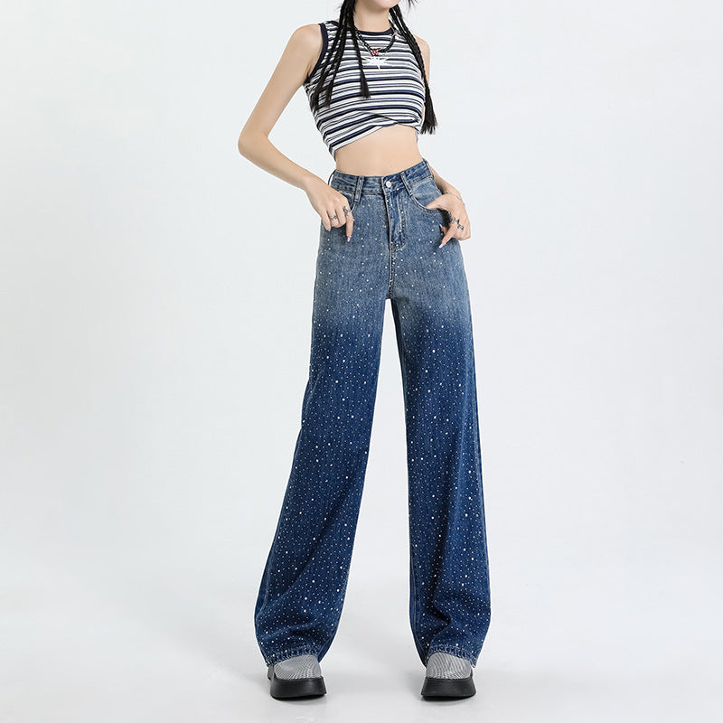 Women's High-Waisted Denim Pants - Versatile Straight Leg for Autumn