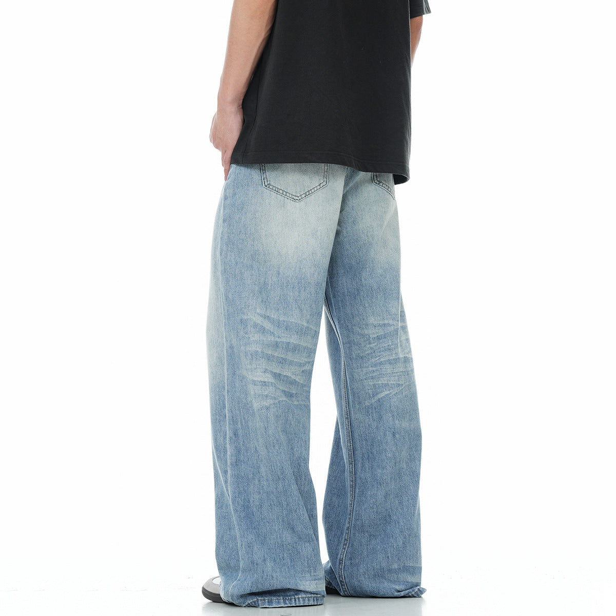 Drape Loose Casual Denim Pants for Men and Women