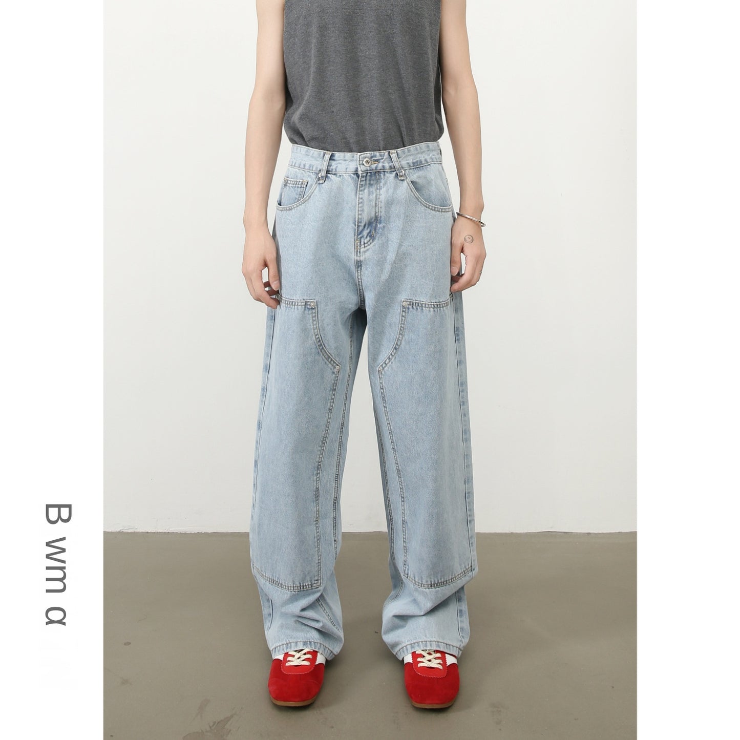 Loose Denim Pants for Men | American Style Trendy Straight Leg Wide Leg Jeans