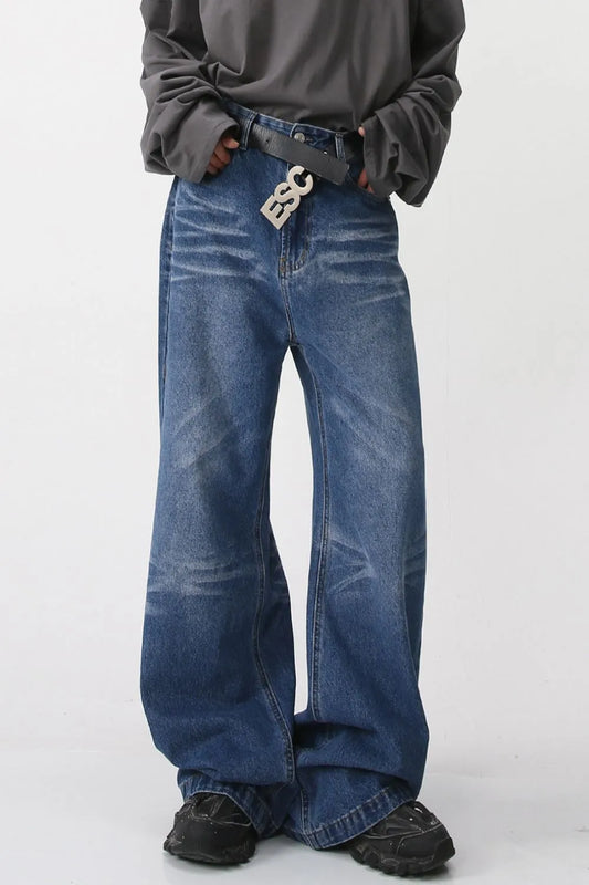 Wide Leg Jeans with Pockets - Premium Japanese Denim