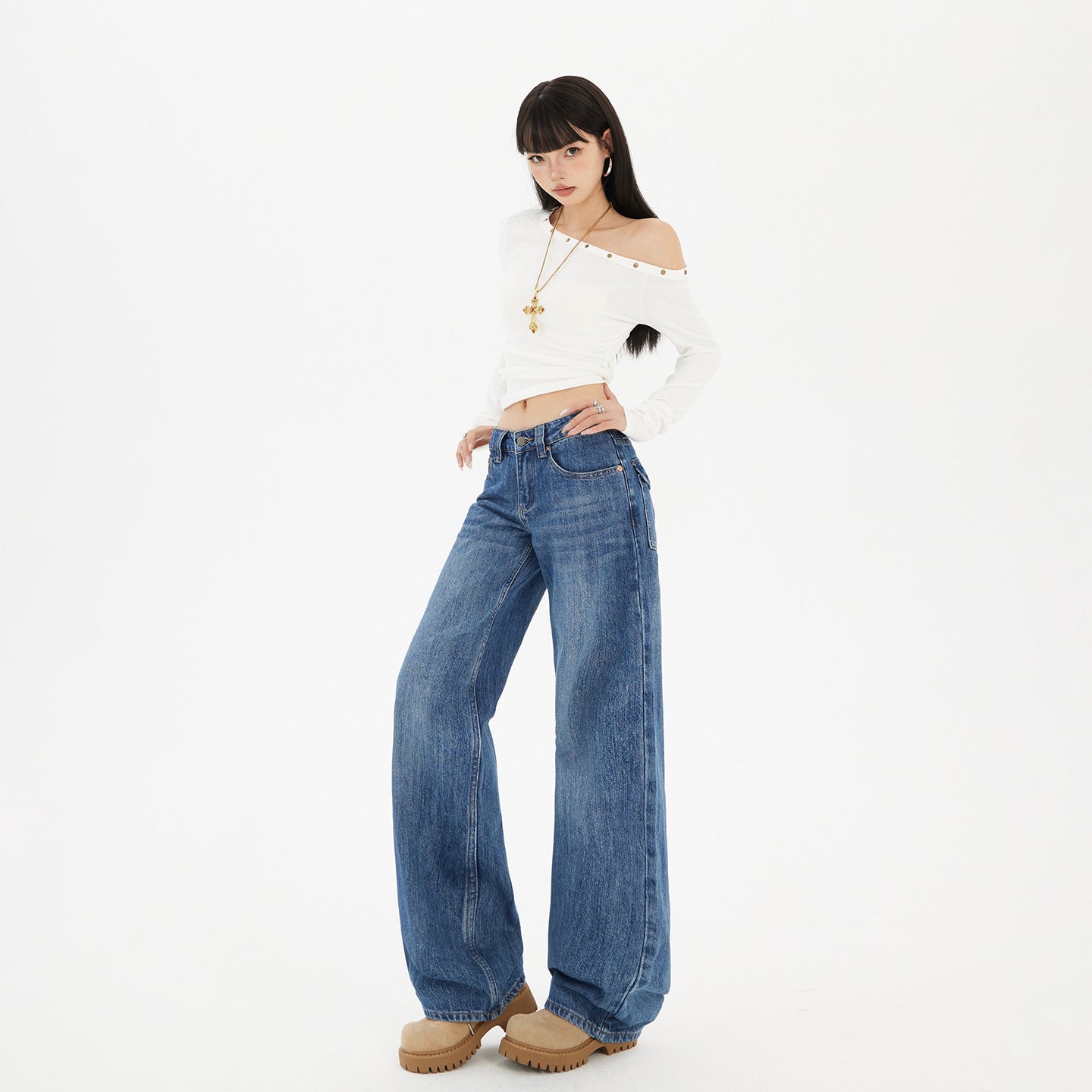 Women's Slimming Loose Wide Leg Pants - Premium Japanese Denim