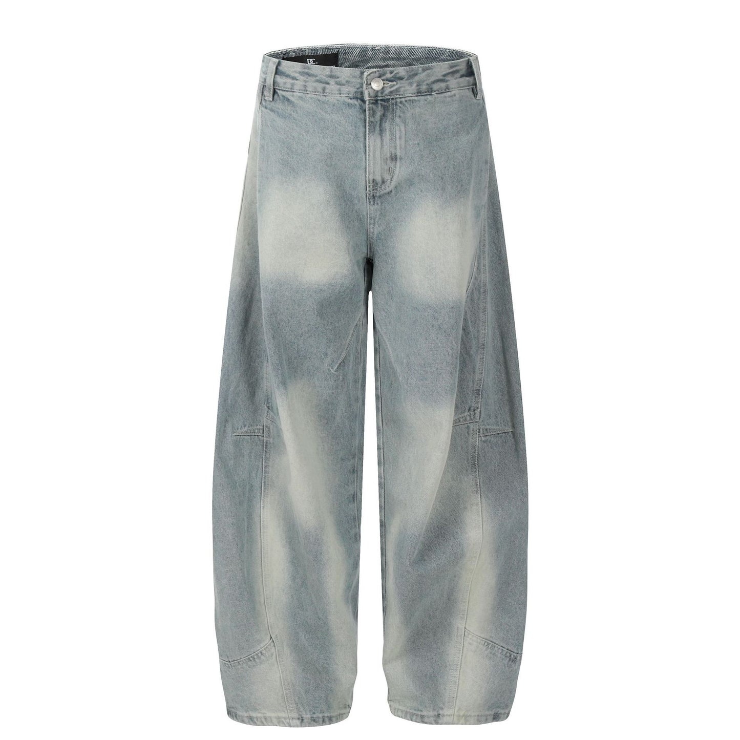 Curved Knife Washed Cowboy Vibe Wide Leg Pants
