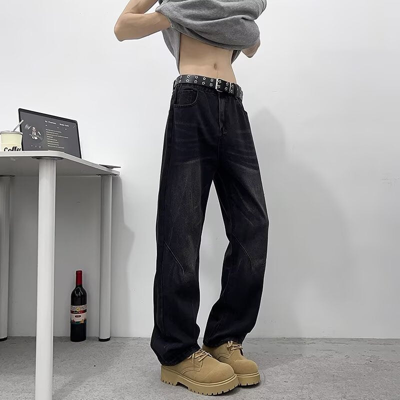 Retro Loose Casual Distressed Slimming Straight Leg Pants