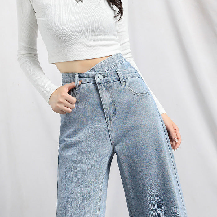 Irregular High Waist Slimming Jeans for Women - Spring Collection