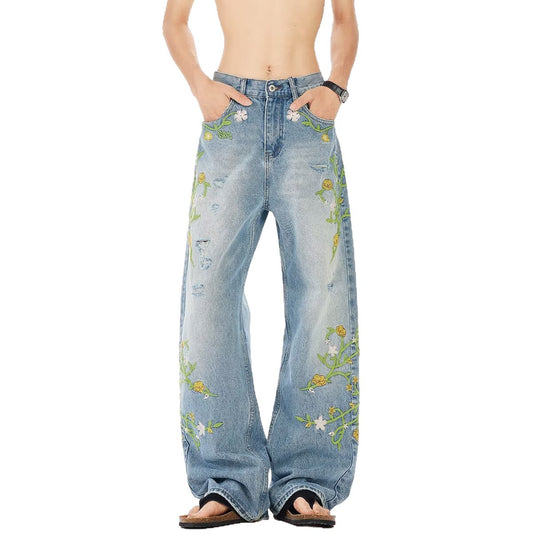 Casual Washed Jeans - Straight Leg Summer Pants for Men