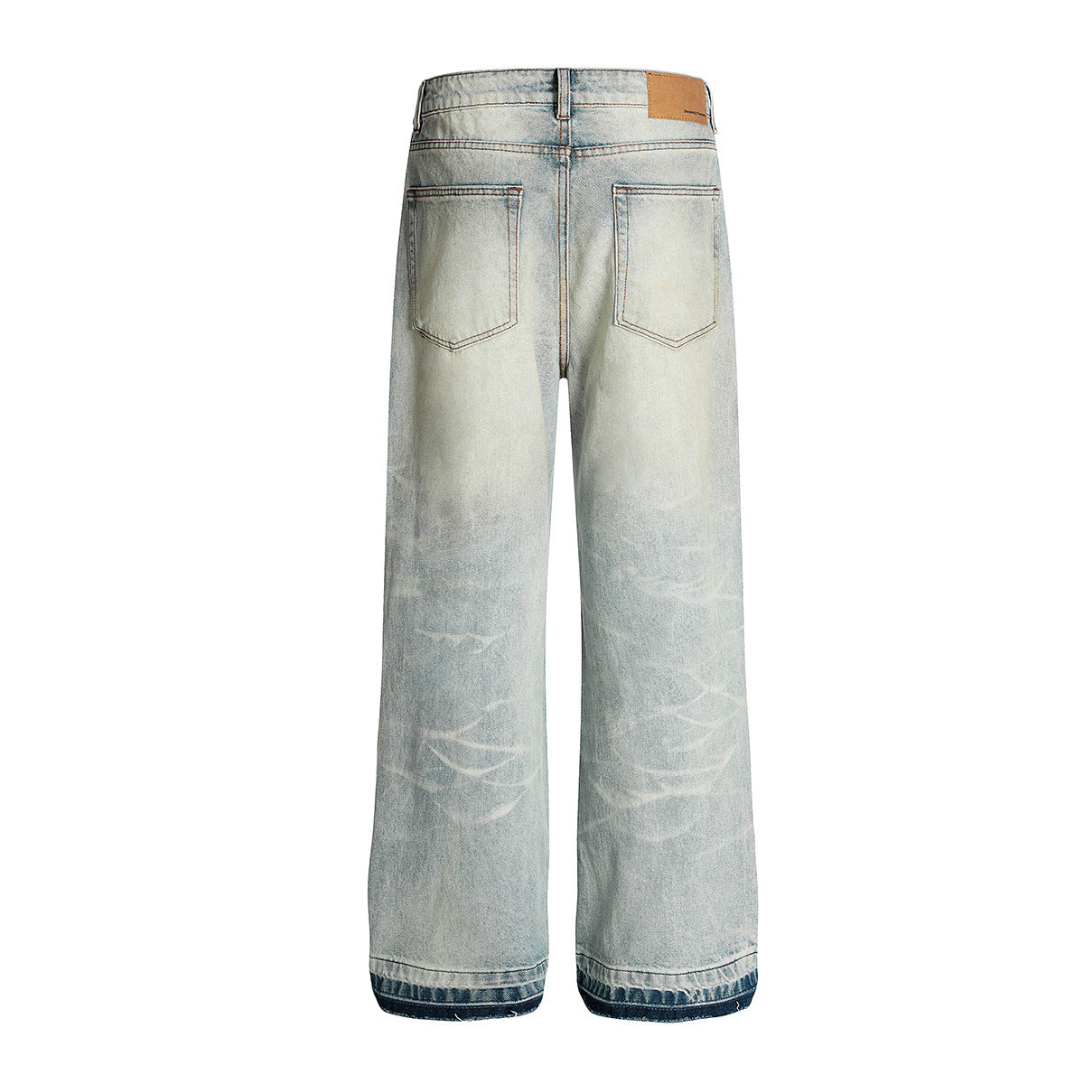 Vintage Washed Ripped Denim Straight Leg Personalized Cleanfit Pants
