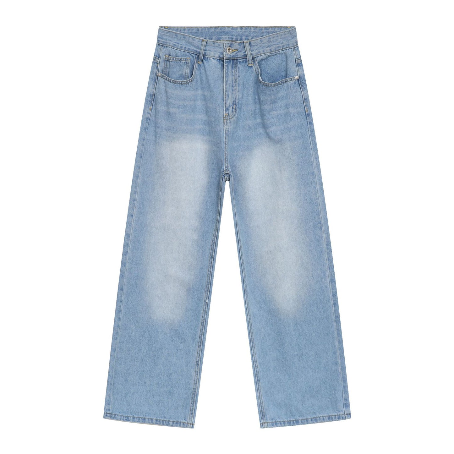 Retro Colorful Wide-Leg Loose Straight Jeans for Men and Women