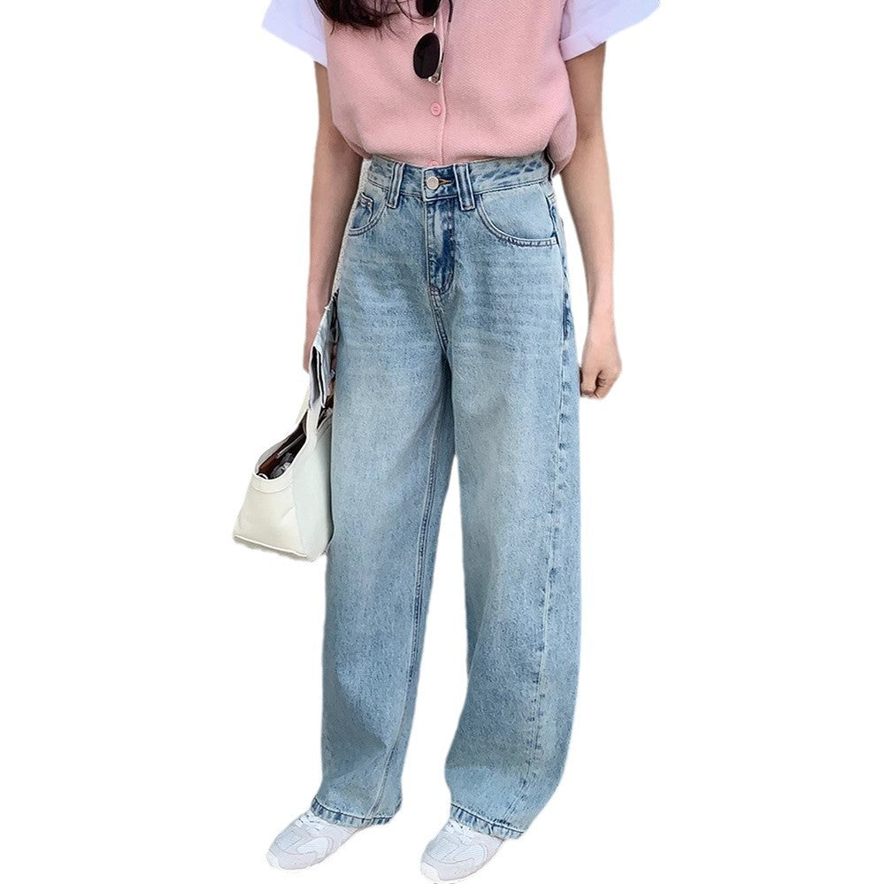 Light Blue Flare Jeans for Women - High Waist Slim Fit Trousers