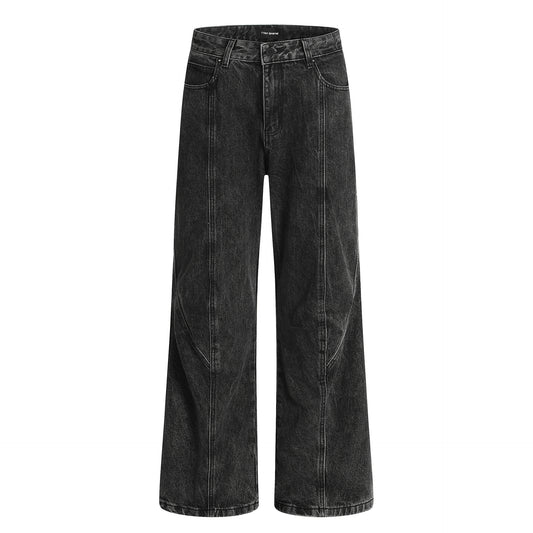 Men's and Women's Water-Washed Faded Flared Denim Pants