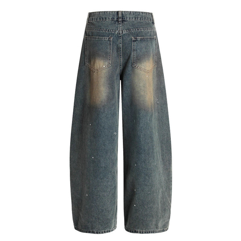 Washed Distressed Wide Leg Jeans | Premium Japanese Denim