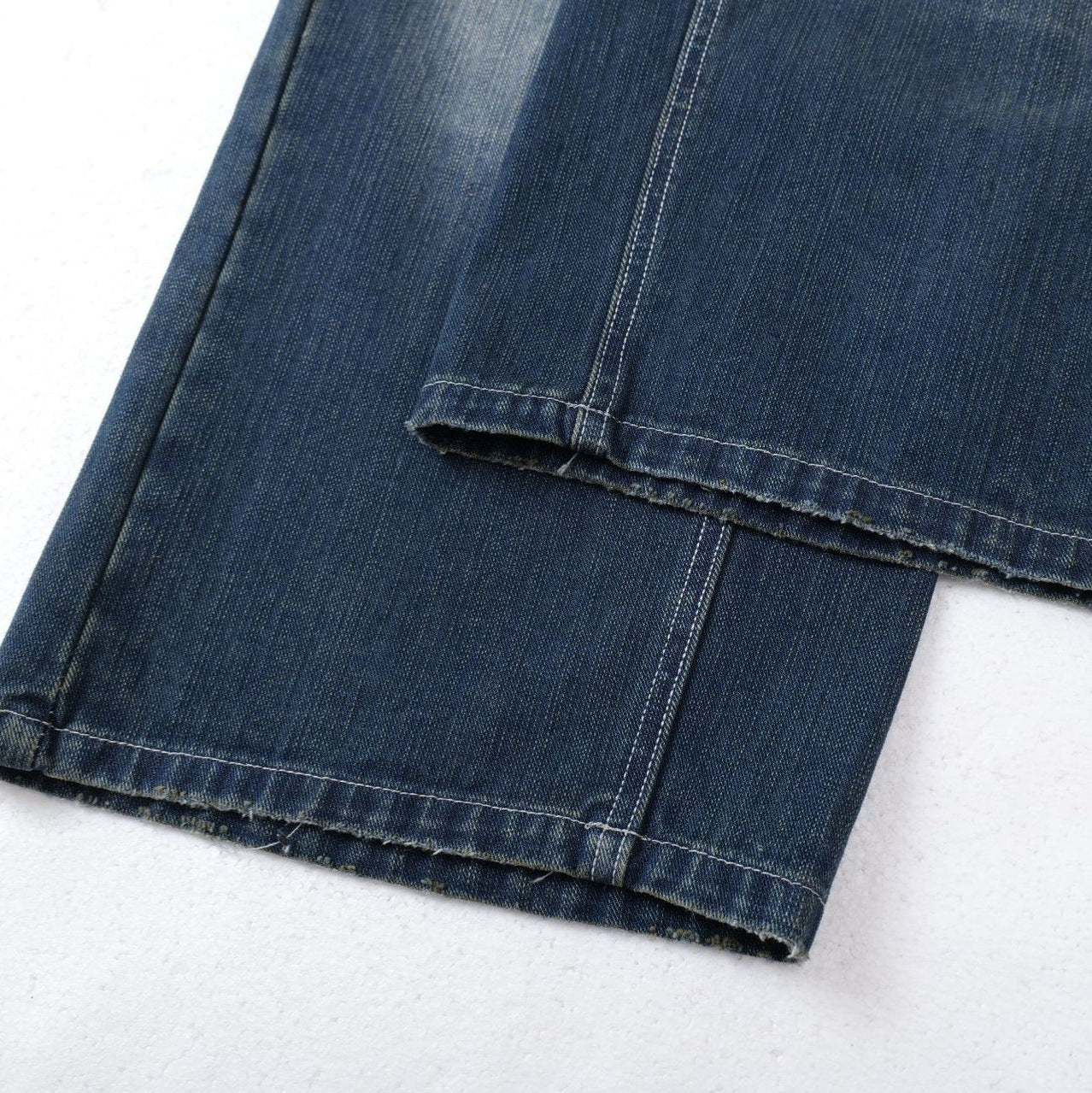 Street Style High-Street Unique Design Patchwork Denim Long Pants