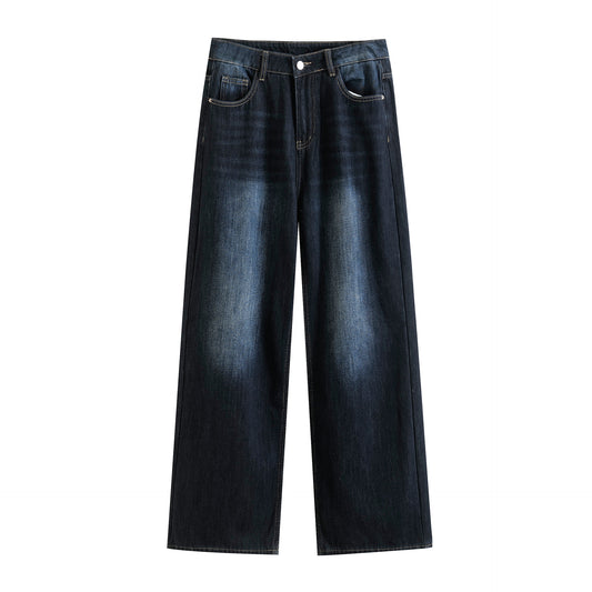 Retro Warm and Plush Slim Straight Pants Jeans