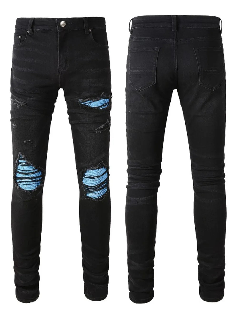 Men's Distressed Skinny Jeans - Premium Japanese Denim