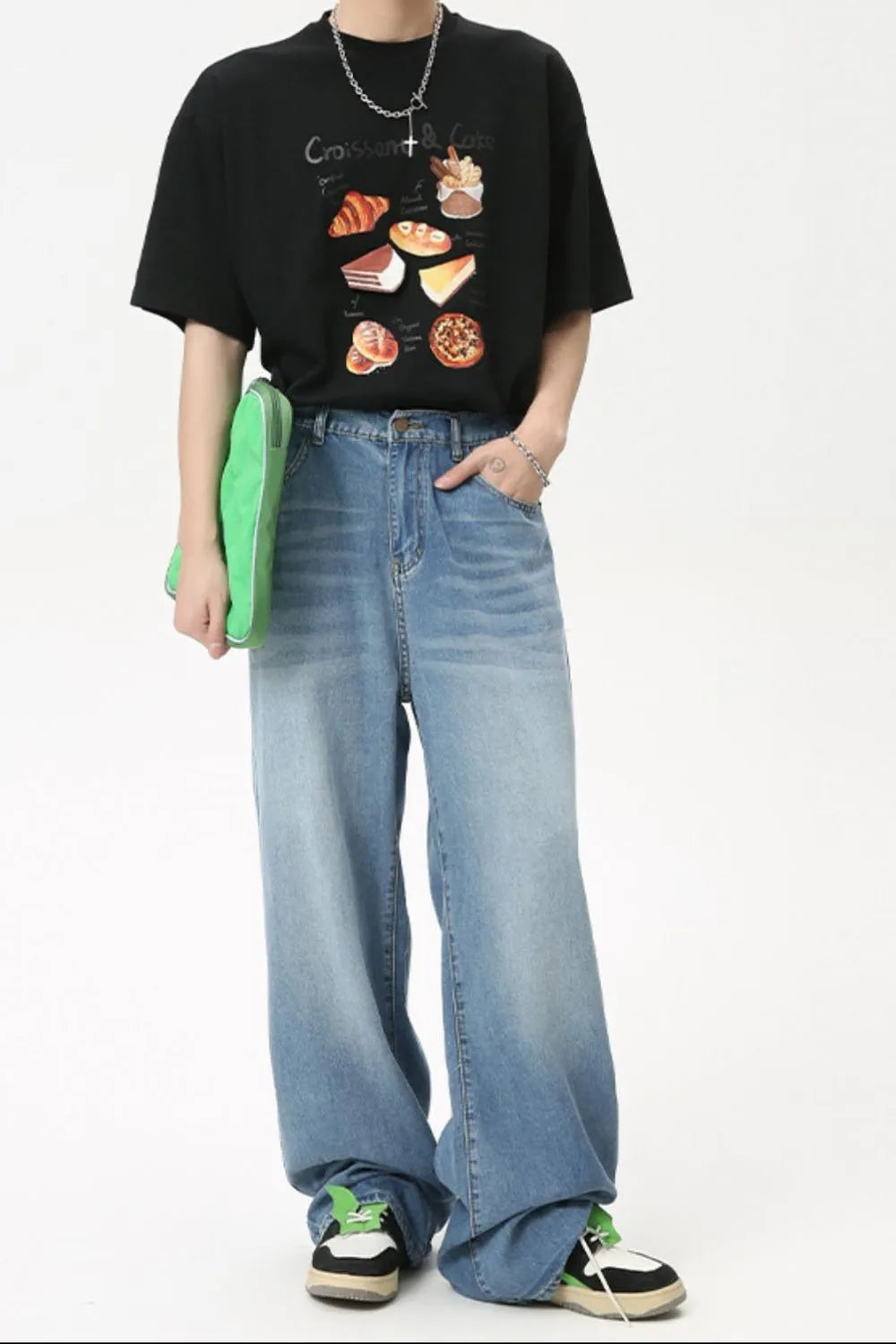 Men's Washed Straight Jeans - Premium Japanese Denim