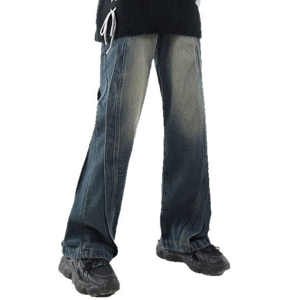 Premium Spliced Denim Loose Wide Leg Pants for Men