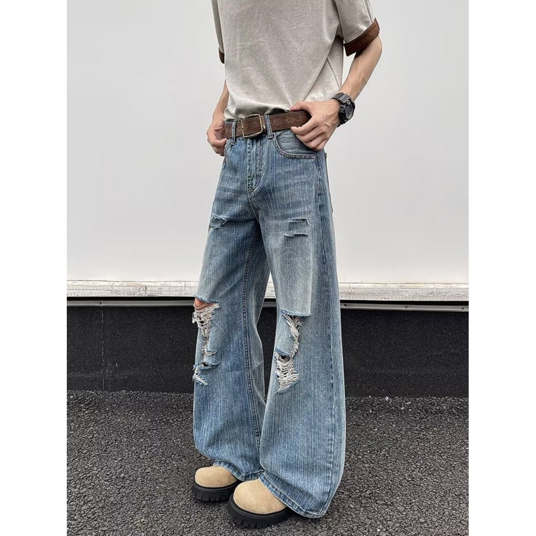 Micro Opening Washed Denim Jeans - Premium Japanese Craftsmanship