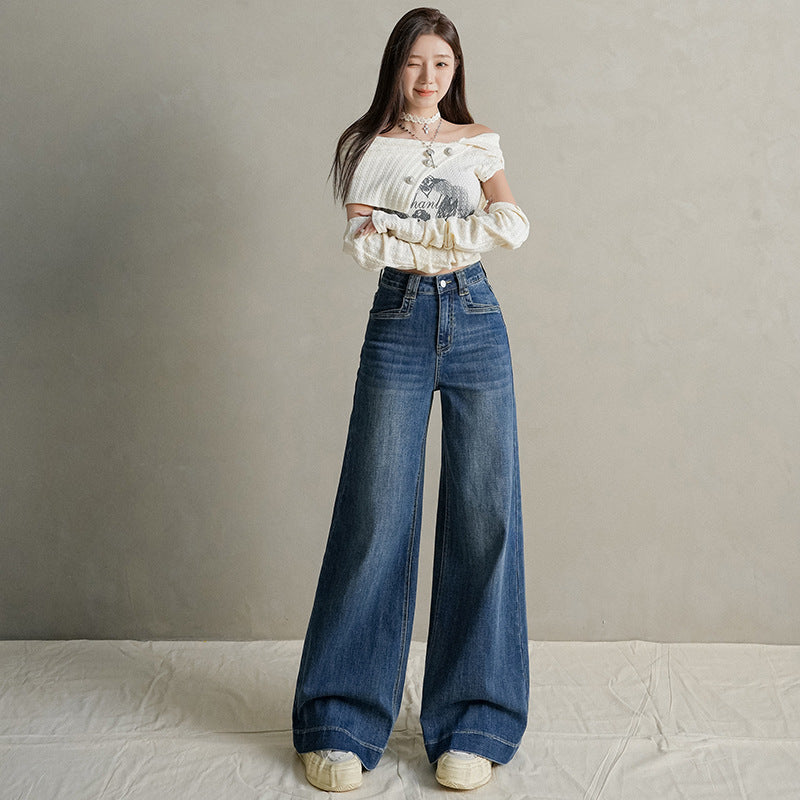 High Waist Loose Fit Denim Pants for Women - Trendy Wide Leg Trousers
