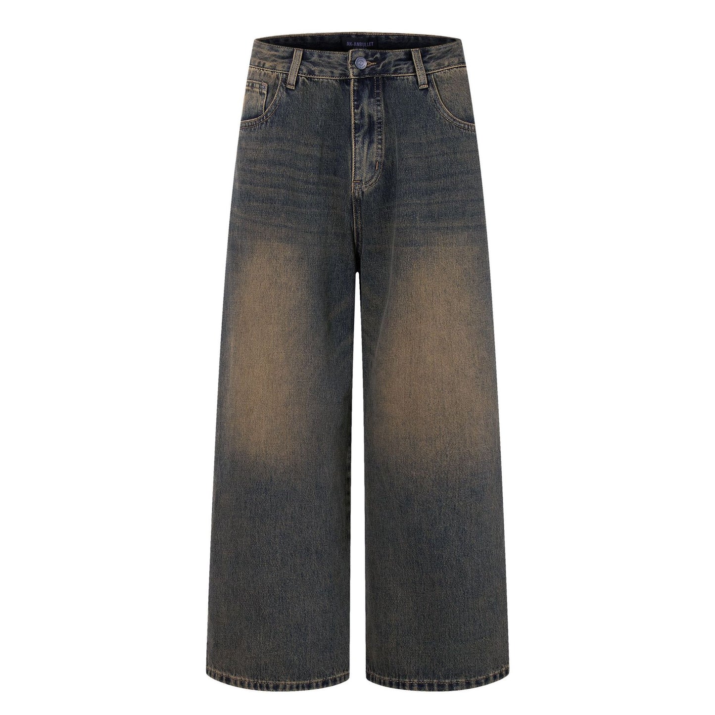 Retro Washed Loose Straight Jeans - Premium Japanese Denim