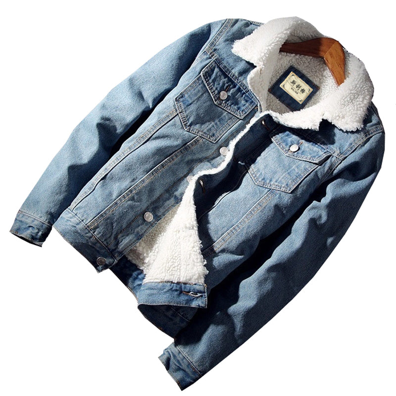 Men's Warm Denim Jacket - Premium Japanese Craftsmanship