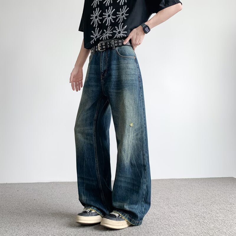 Retro Loose Casual Wide Leg Denim Pants