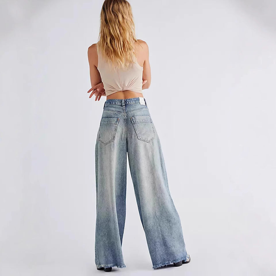 Premium Loose Wide Leg Pants in Deep and Dark Blue