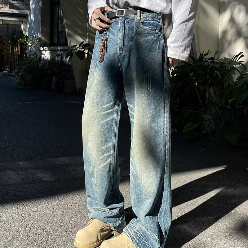 Vintage Washed Denim Jeans for Men - Autumn Collection