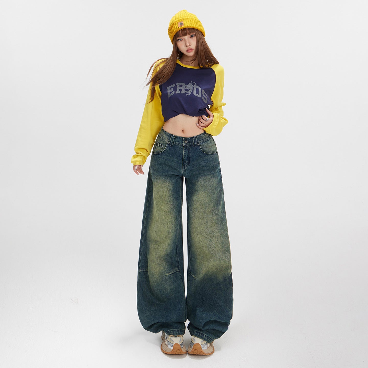 Retro Loose Denim Pants for Women - High Waist Wide Leg Trendy Jeans