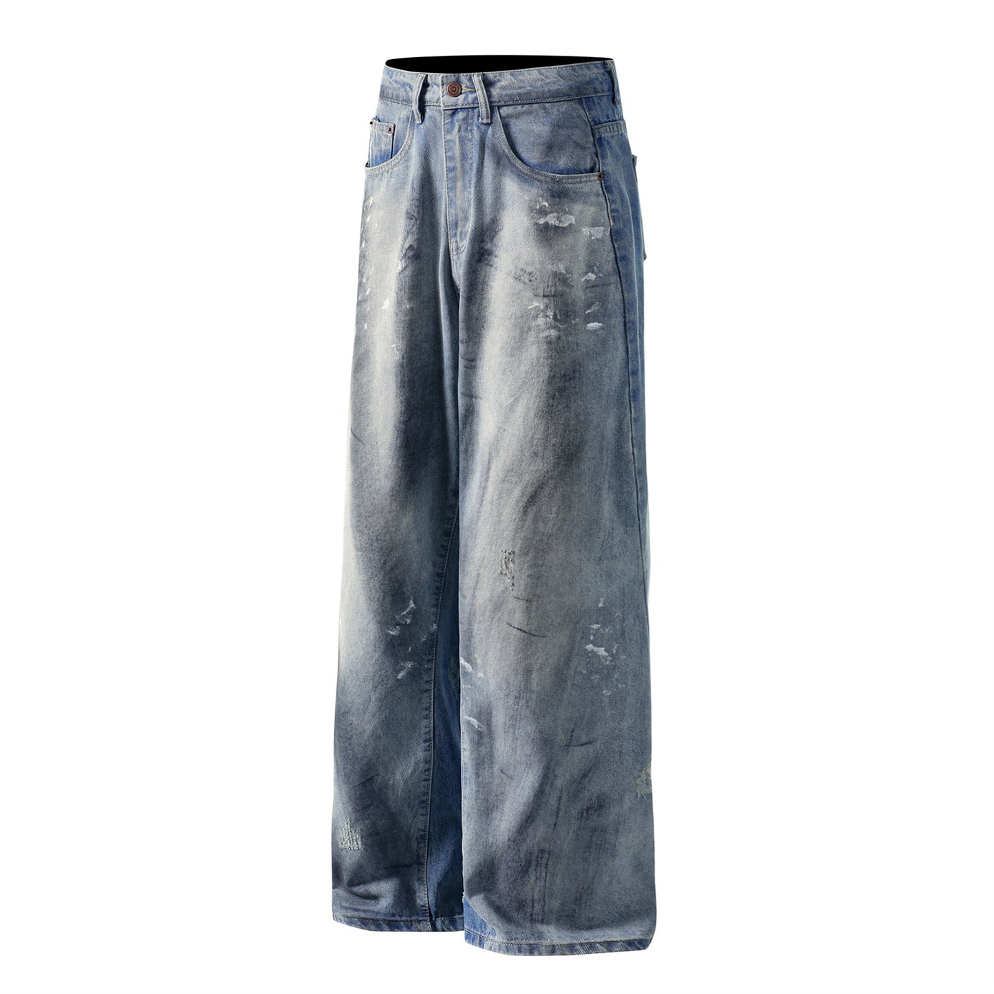 Washed Distressed Design Denim Pants for Men