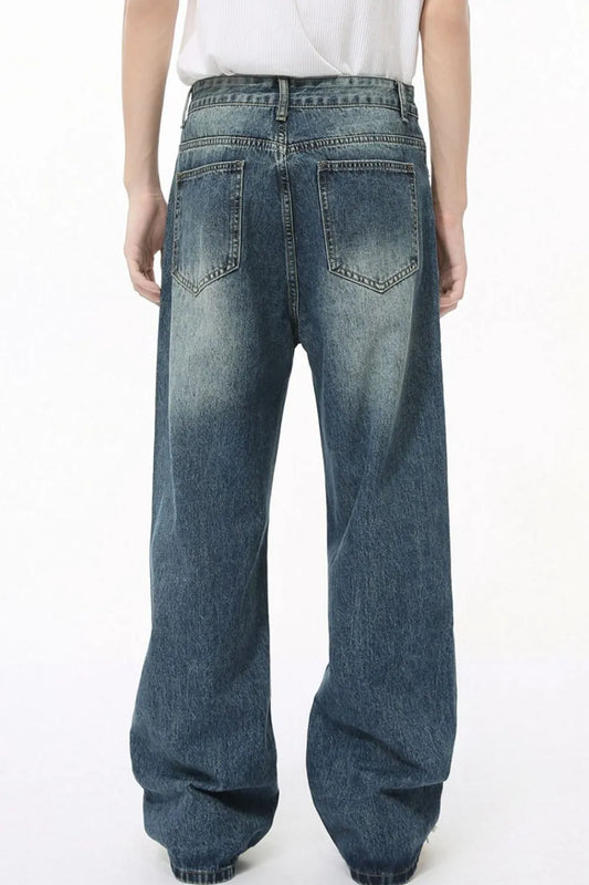 Premium Mid Rise Wide Leg Jeans with Pockets