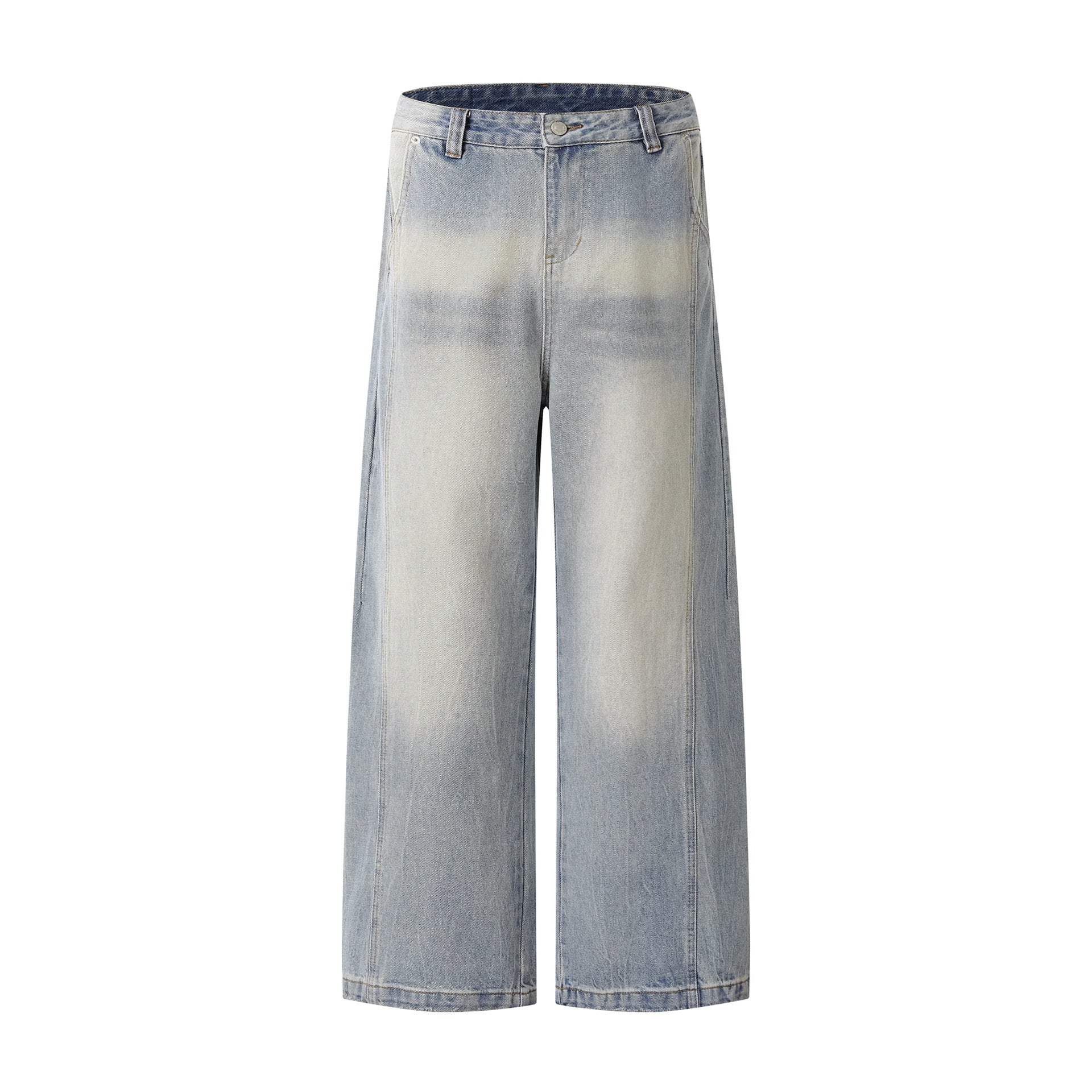 Retro Washed Faded Straight Jeans for Men and Women - Casual Wide-Leg Slimming Long Pants