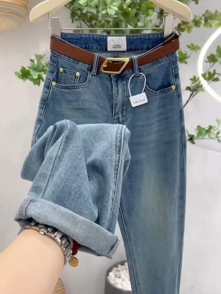 Women Summer Thin Large Size Pear Shape Slimming High Waist Elastic Nine-Point Trousers