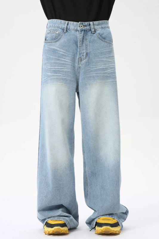 Premium Wide Leg Jeans with Pockets - Japanese Denim