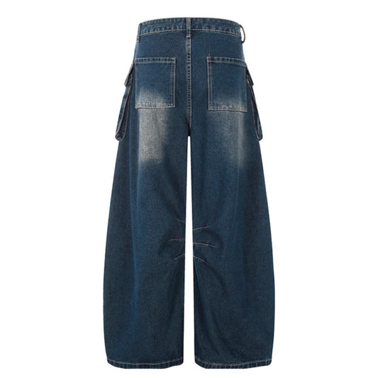 Big Pocket Blue Curved Knife Jeans - Premium Japanese Denim