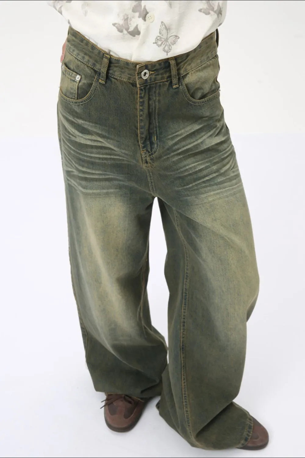 Premium Wide Leg Jeans with Pockets - Japanese Denim