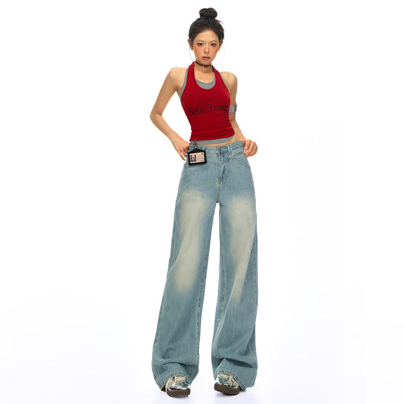 Women's Wide-Leg Slim-Fit Tencel Jeans for Petite Sizes