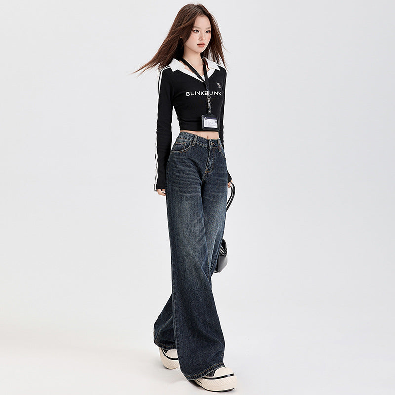 Women's Slimming Wide Leg Jeans - Versatile Spring Fashion