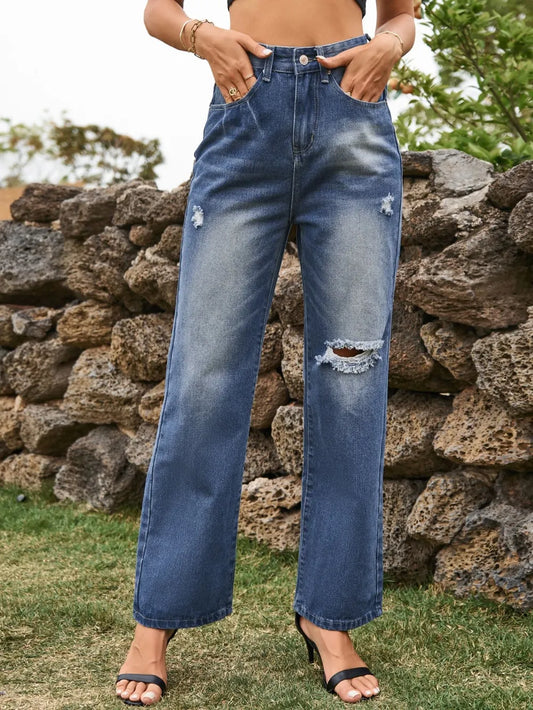 Premium Distressed Jeans with Pockets - Japanese Denim
