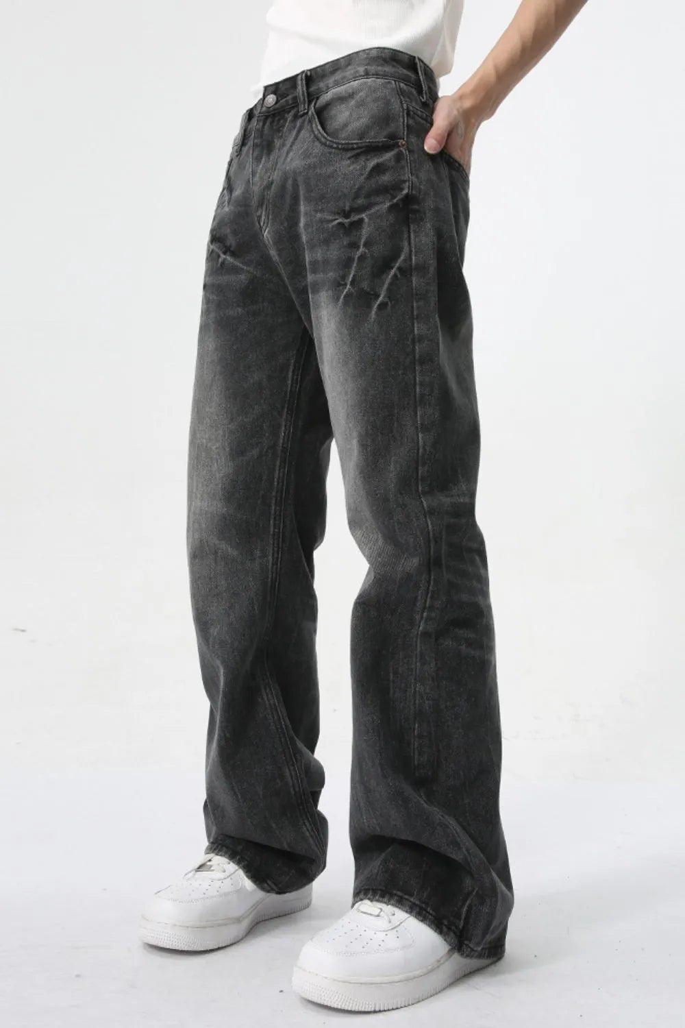 Lightning Burst Bootcut Jeans - Premium Japanese Denim