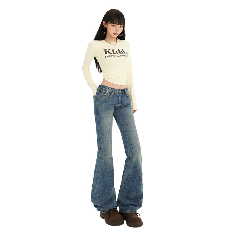 Low Waist Hot Pants, Flared Jeans - Slim Fit Stretchy Denim Pants for Women